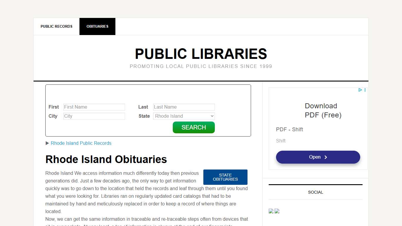 Rhode Island Obituaries